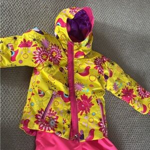 Girls ski outfit, Spyder snow pants and Obermyer jacket